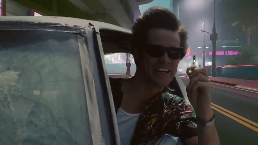 Play.md - Блогер поместил Эйса Вентуру в мир Cyberpunk 2077