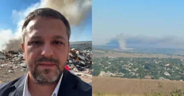 Свалку в Оргееве охватил пожар: мэр намерен обратиться к центральным властям