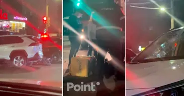 В Кишинёве автомобиль сбил курьера на мопеде