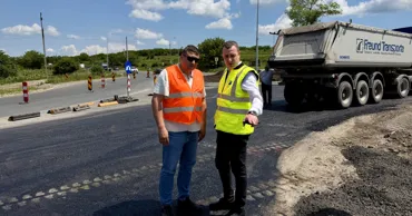 Sensul giratoriu de pe R6, gata în proporție de 80%: Șeful AND a vizitat șantierul