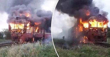 Пассажирский поезд Окница-Бельцы загорелся в пути.