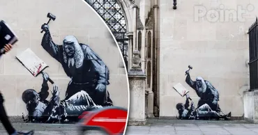 Banksy a prezentat lumii un nou graffiti despre proteste și sistemul judiciar