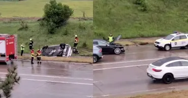 В Бачой Mercedes столкнулся с BMW: один из автомобилей перевернулся