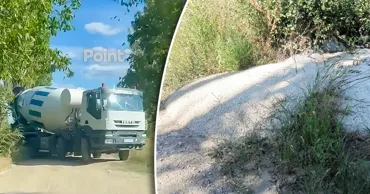 В Леова водитель бетономешалки вылил остатки бетона на сельхозземлю