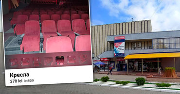 В Бельцах распродают кресла из кинотеатра, который планировали восстановить. Коллаж Point.md.