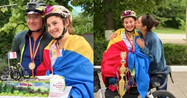 Un moldovean și fiica sa au ajuns din Franța la Briceni pe biciclete