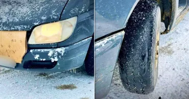 Șofer prins cu anvelope de vară uzate pe ghețuș. Avertismentul Poliției