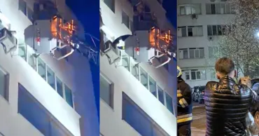 Сотрудники ГИЧС в пасхальную ночь спасли кота, сняв его с карниза шестого этажа