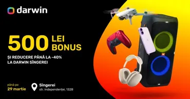 Darwin: Cadou 500 lei bonus și până la 40% reduceri la noul magazin din Telenești! Ⓟ