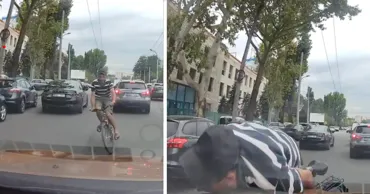 В Кишиневе велосипедист лоб в лоб столкнулся с автомобилем
