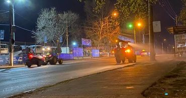 В Кишиневе дезинфекция улиц проводится по ночам.