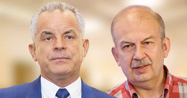 Беглый олигарх Влад Плахотнюк и молдавский политолог Виктор Чобану. Коллаж: Point.md.