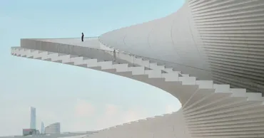Scara care pare să sfideze gravitația: Construcția spectaculoasă din Shanghai
