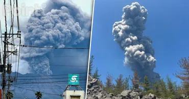 Un oraș japonez, acoperit de cenușă după trei erupții vulcanice