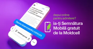 Admiterea 2026 începe online. Moldcell îți oferă semnătura mobilă gratuit Ⓟ