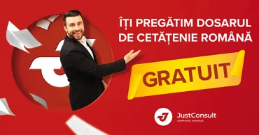 JustConsult: Dosar de cetățenie română gratuit și economie de 1050 lei Ⓟ