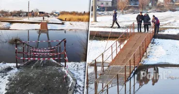 В Бельцах школьники переходили реку Реут по затопленному мосту