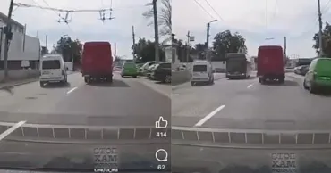 В Кишиневе водитель устроил опасный обгон по встречке: у него изъяли права