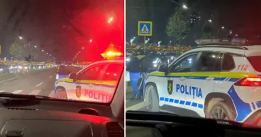 В Кишинёве полиция перекрылаи дорогу, чтобы помочь пожилой женщине перейти улицу