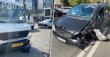 В Кишинёве произошло цепное ДТП с участием рейсового автобуса