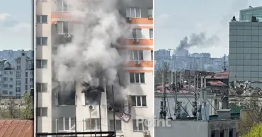 Un apartament dintr-un bloc de locuit din Capitală, cuprins de flăcări