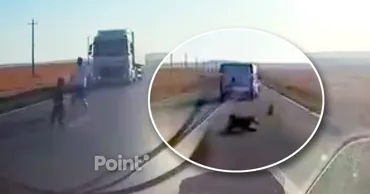 В уезде Тулча ребенок выпал на дорогу из автомобиля и едва не попал под колеса фуры