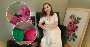 O meșteră din Briceni, pasionată de broderie: Creează lucrări pe plasă și sită