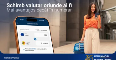 Moldindconbank lansează schimb valutar 24/7 direct în aplicația MICB Mobile Banking Ⓟ