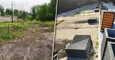 В парке на Рышкановке разбили цветочные вазоны