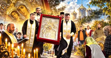 Emoție la Răuțel: O copie a icoanei Maicii Domnului de la Hadâmbu, adusă în parohie