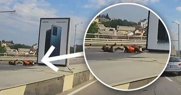 Мотоциклист был экипирован, о его состоянии в результате ДТП не сообщается. Фото: Point.md.