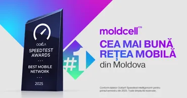 Moldcell, recunoscută oficial drept cea mai bună rețea mobilă din Republica Moldova Ⓟ