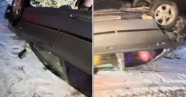 Автомобиль перевернулся на опасном повороте у села Отаки: женщину увезли ​​в больницу