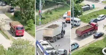 Жители столицы пожаловались на грузовики со стройматериалами, загрязняющими улицы