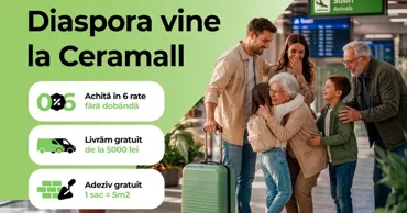 Diaspora renovează cu Ceramall: Livrare și adeziv gratuit doar în august Ⓟ