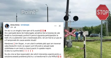 Semaforul de la trecerea feroviară din Tătărești nu funcționează din cauza datoriilor CFM la energie
