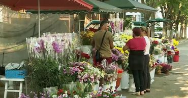 Цветочники с рынка "Дельфин" продолжают торговать на тротуаре.