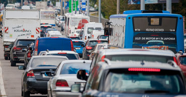 Из-за протестов движение в Кишиневе было затруднено.