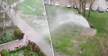 В Кишиневе на нижней Рышкановке прорвало трубу: воду в домах не отключали