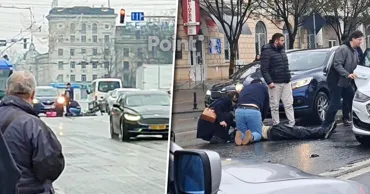 В Кишинёве курьер на электровелосипеде попал под колёса машины: его госпитализировали