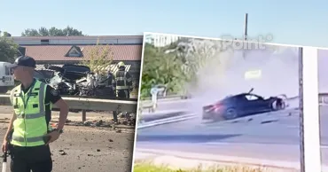Момент аварии в Магдачештах попал на камеру: BMW на скорости врезался в парапет
