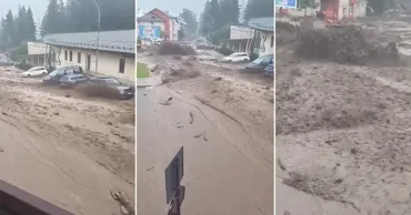 Imagini apocaliptice în România: Mai multe mașini au fost luate de ape