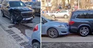 В Кишиневе в ДТП попали два роскошных "мерседеса"