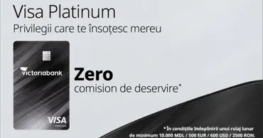 Victoriabank lansează Visa Platinum, un nou card premium Ⓟ