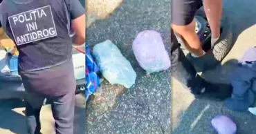3 kg de droguri PVP, de peste 1,3 milioane de lei, găsite într-o mașină la Palanca