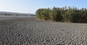 В этом году озеро в селе Конгаз Комратского района сильно пострадало от засухи.