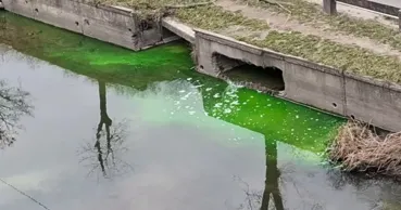 Apa din râul Țiganca, cu nuanță verde. Termoelectrica: Nu e periculos pentru sănătate