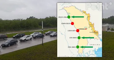 Trafic intens la punctele de trecere Sculeni și Leușeni pe sensul de ieșire din R. Moldova