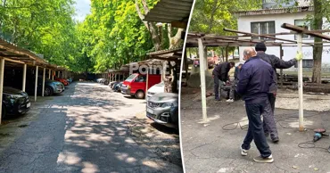 В Кишинёве начали демонтаж незаконной парковки на улице Алба-Юлия