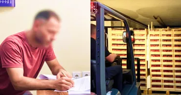 Șofer moldovean de TIR, prins cu țigări ascunse după cutiile cu căpșune